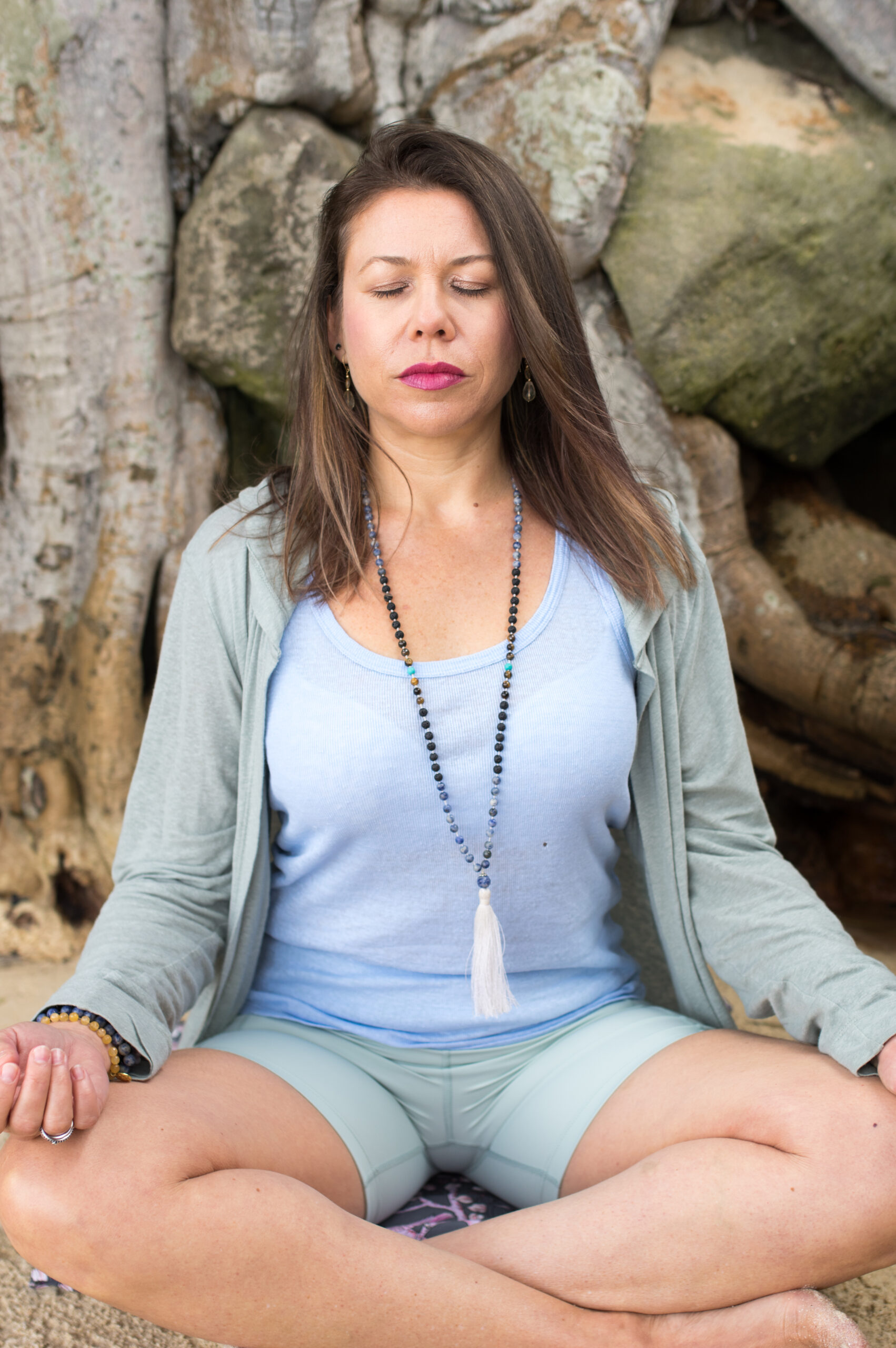 camilla meditating eyes closed